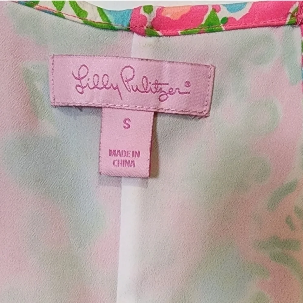 Lilly Pulitzer Flamingo Pink Southern Charm Silk Dusk Mini Dress, Size Small - Picture 3 of 7